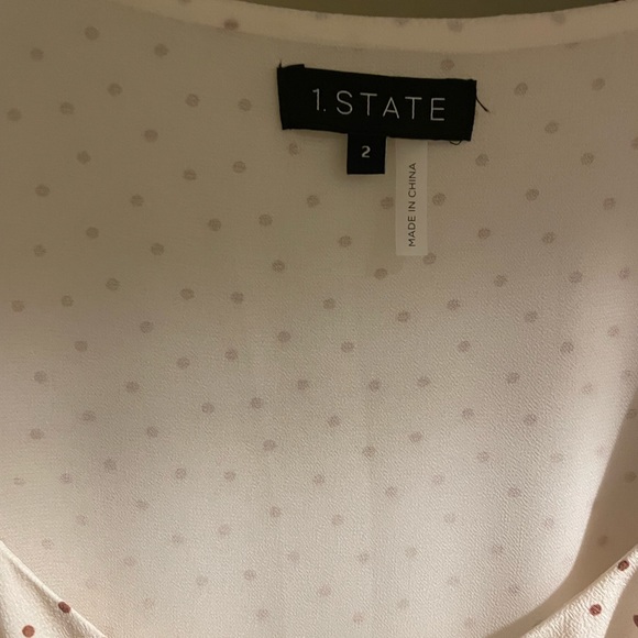 Puff sleeve midi dress in cream and brown polka dots - Picture 4 of 8